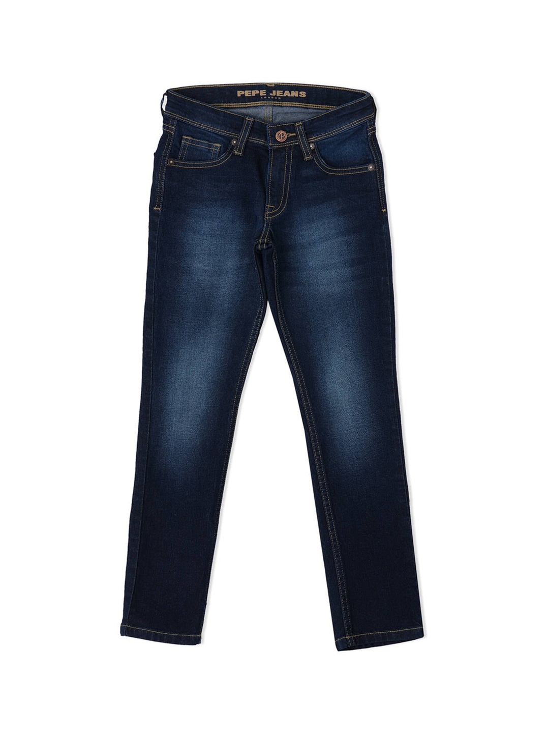

Pepe Jeans Boys Mid-Rise Slim Fit Light Fade Cotton Jeans, Blue