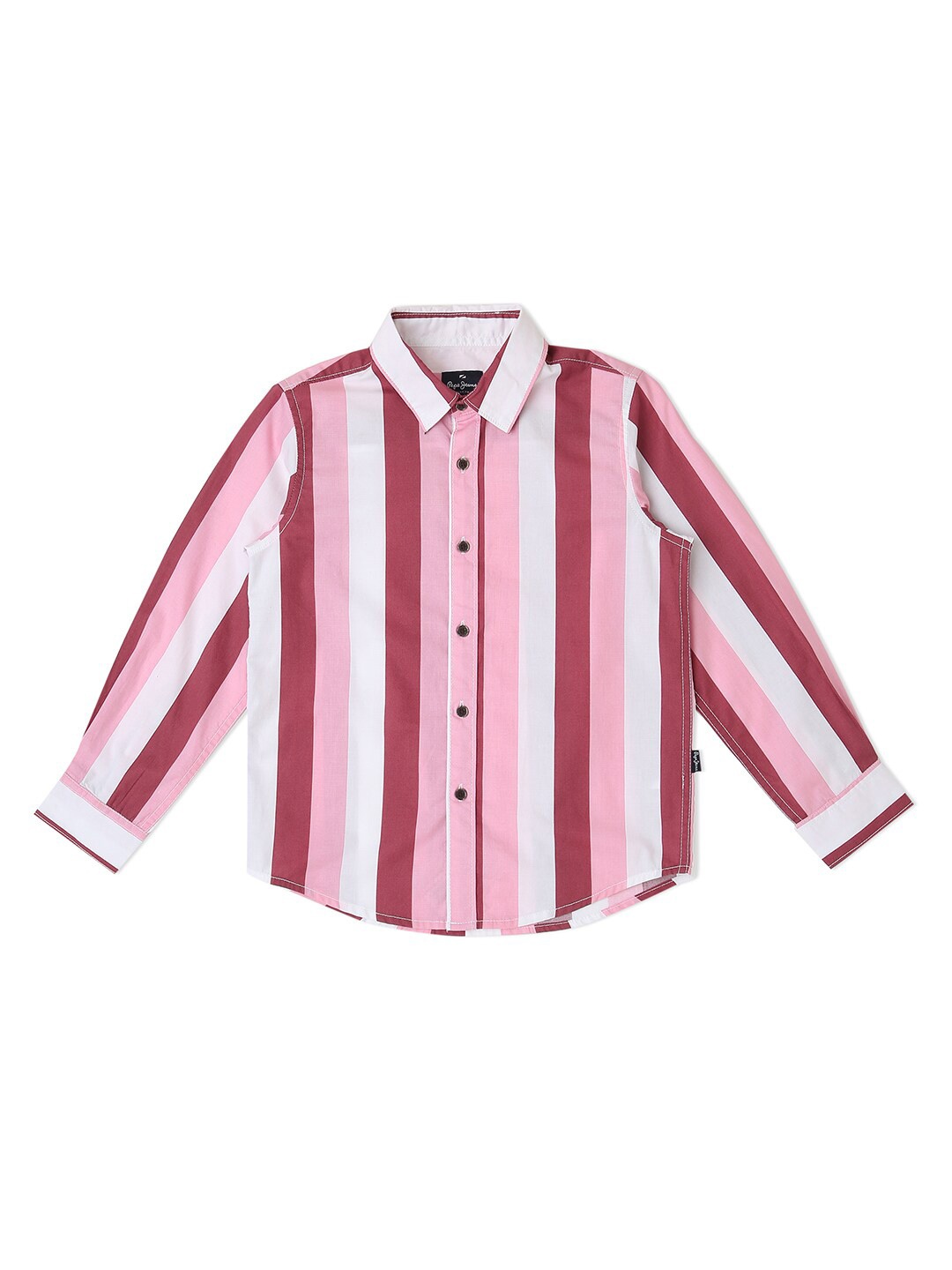 

Pepe Jeans Boys Relaxed Vertical Striped Cotton Casual Shirt, Pink