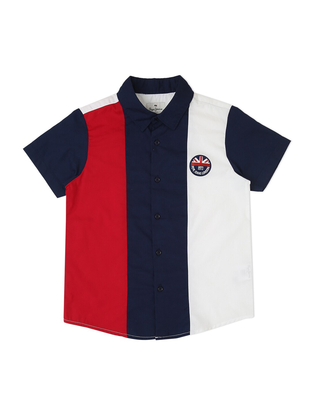 

Pepe Jeans Boys Colourblocked Relaxed Cotton Casual Shirt, Red