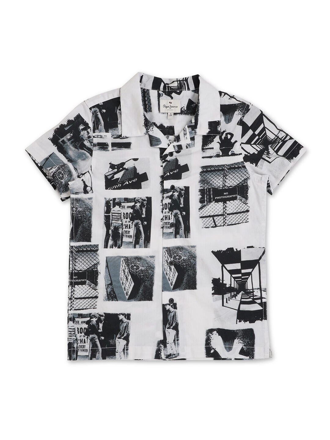 

Pepe Jeans Boys Relaxed Printed Cotton Casual Shirt, White
