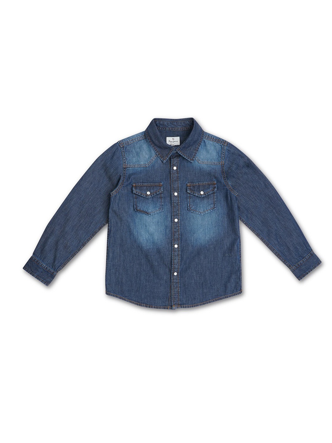 

Pepe Jeans Boys Relaxed Faded Cotton Casual Shirt, Blue