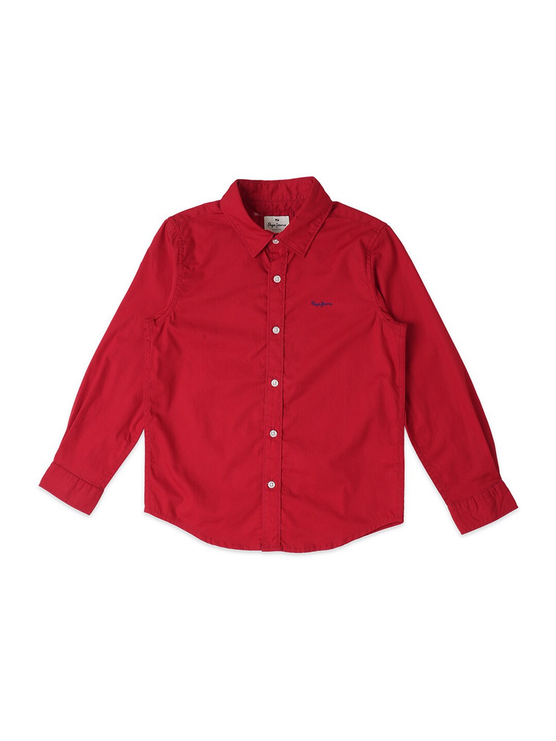 

Pepe Jeans Boys Spread Collar Relaxed Cotton Casual Shirt, Red