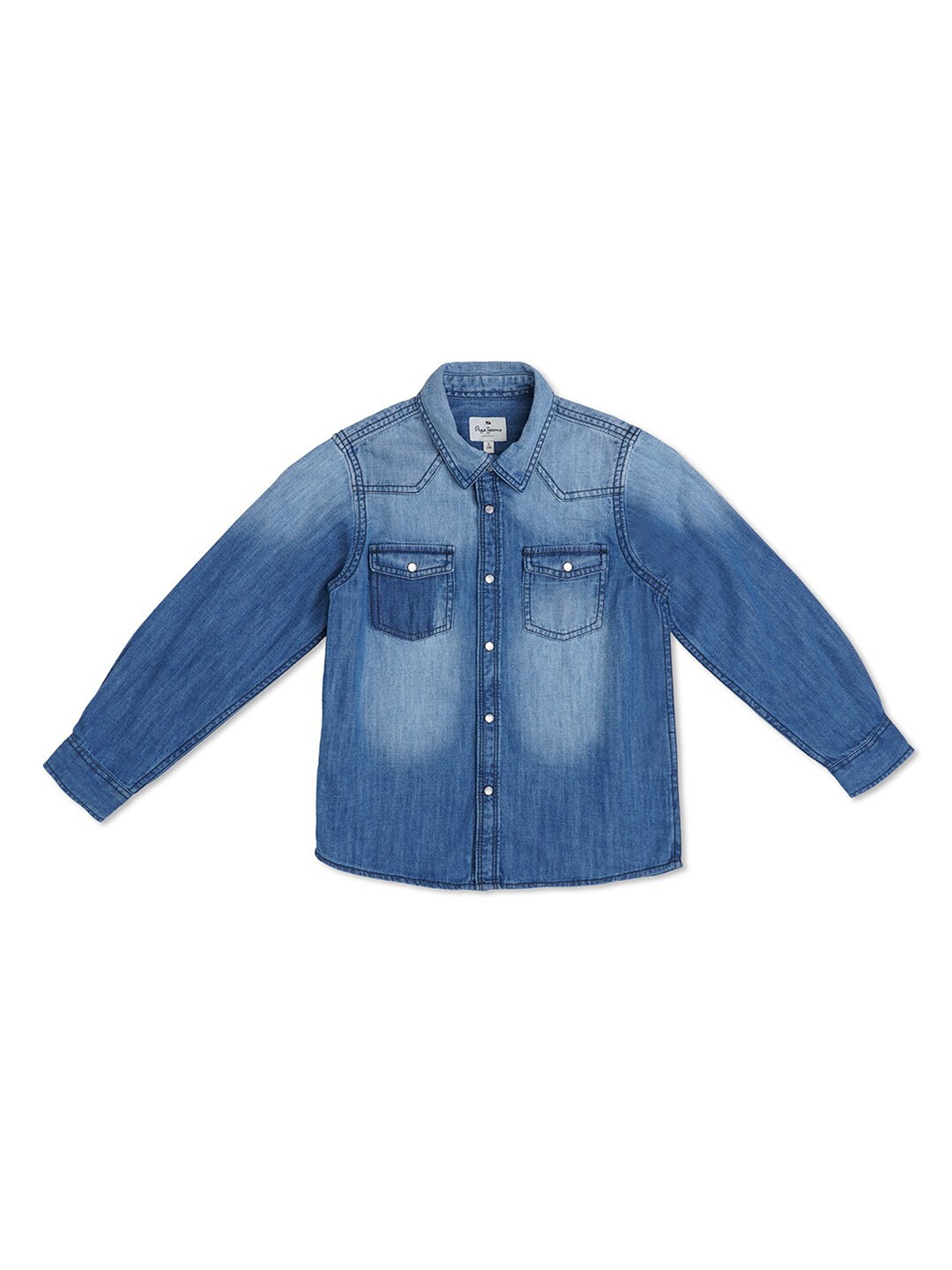 

Pepe Jeans Boys Relaxed Faded Cotton Casual Shirt, Blue
