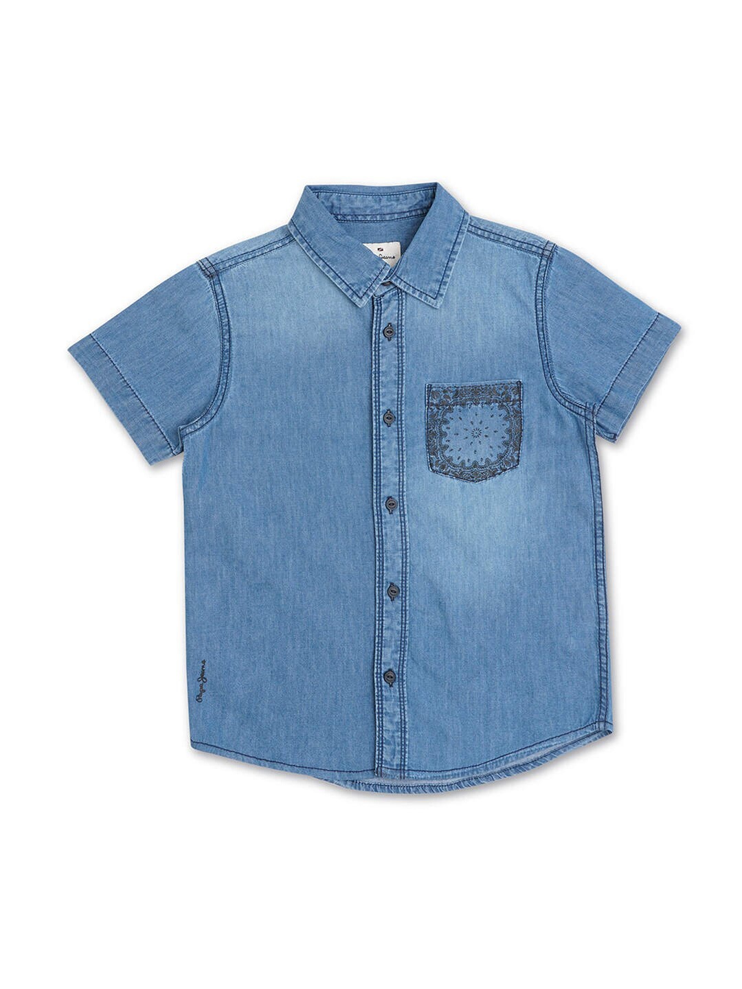 

Pepe Jeans Boys Relaxed Faded Cotton Casual Shirt, Blue