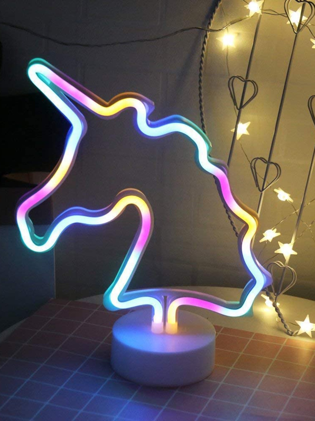 

royalkart White Textured 3D LED Acrylic Table Lamp
