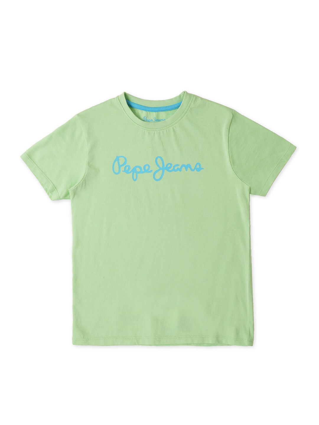 Pepe Jeans Boys Typography Printed Cotton T-shirt, Green