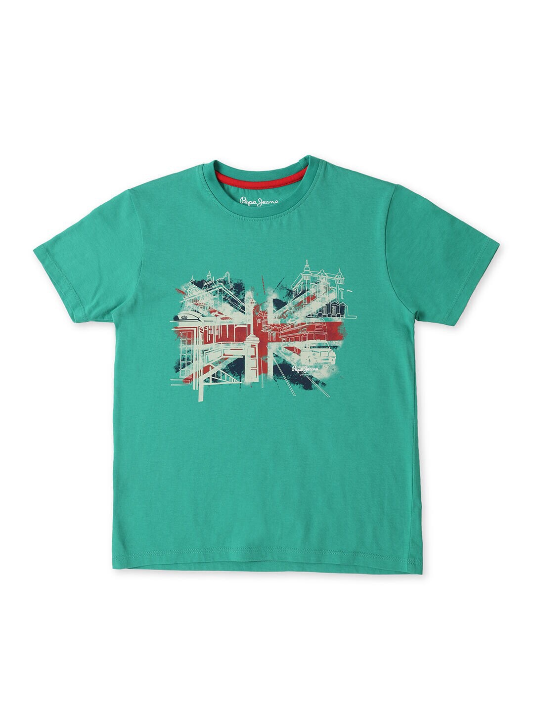 

Pepe Jeans Boys Printed Round Neck Cotton T-shirt, Green