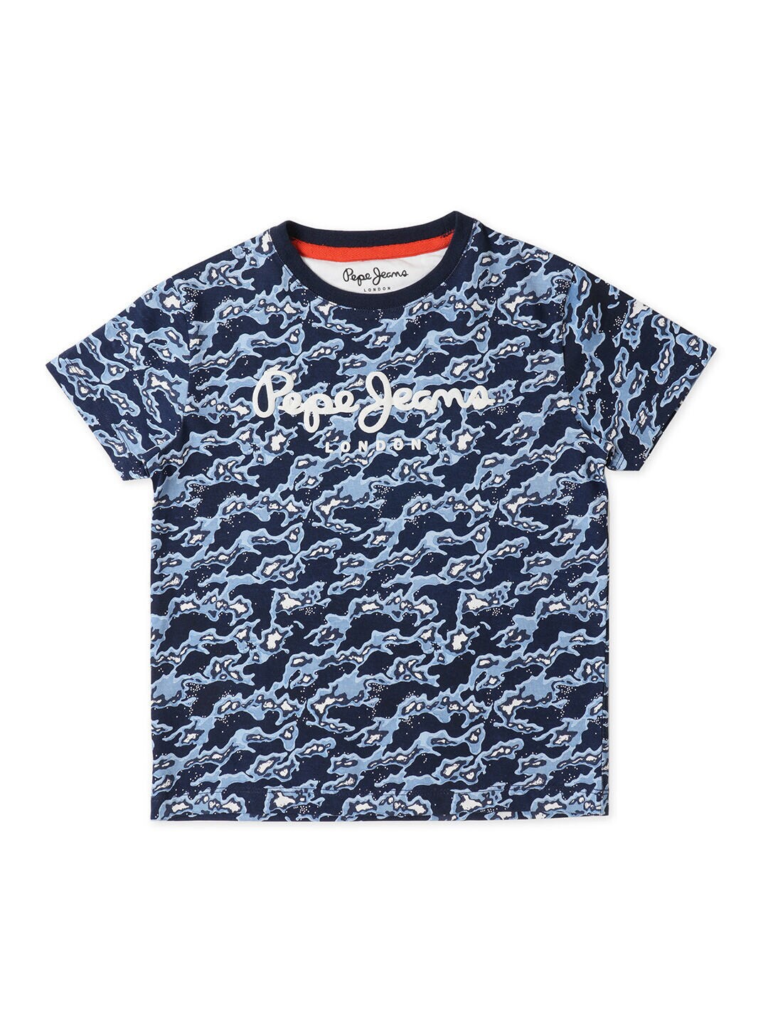 

Pepe Jeans Boys Abstract Printed Cotton T-shirt, Blue