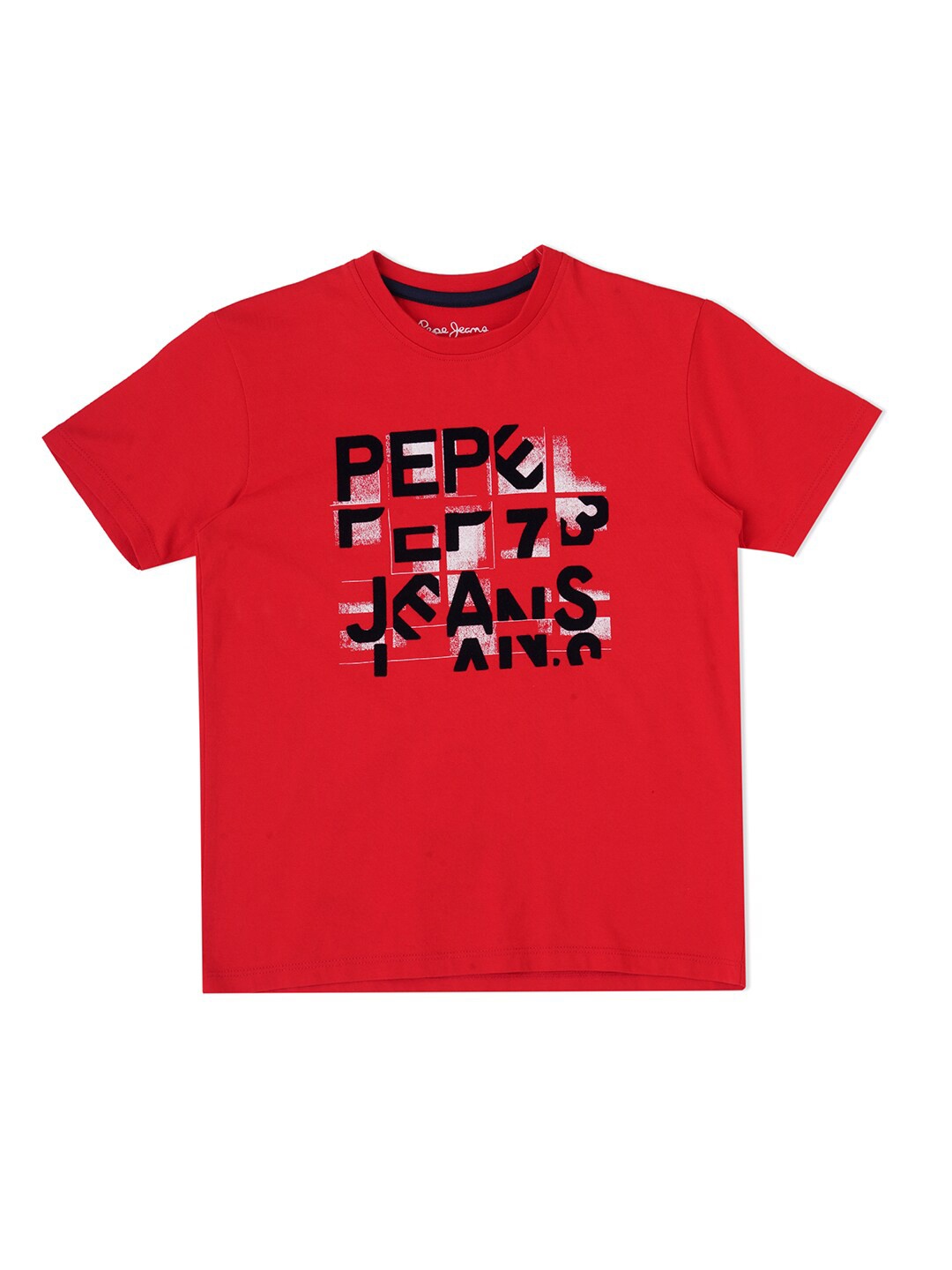 Pepe Jeans Boys Typography Printed Cotton T-shirt, Red