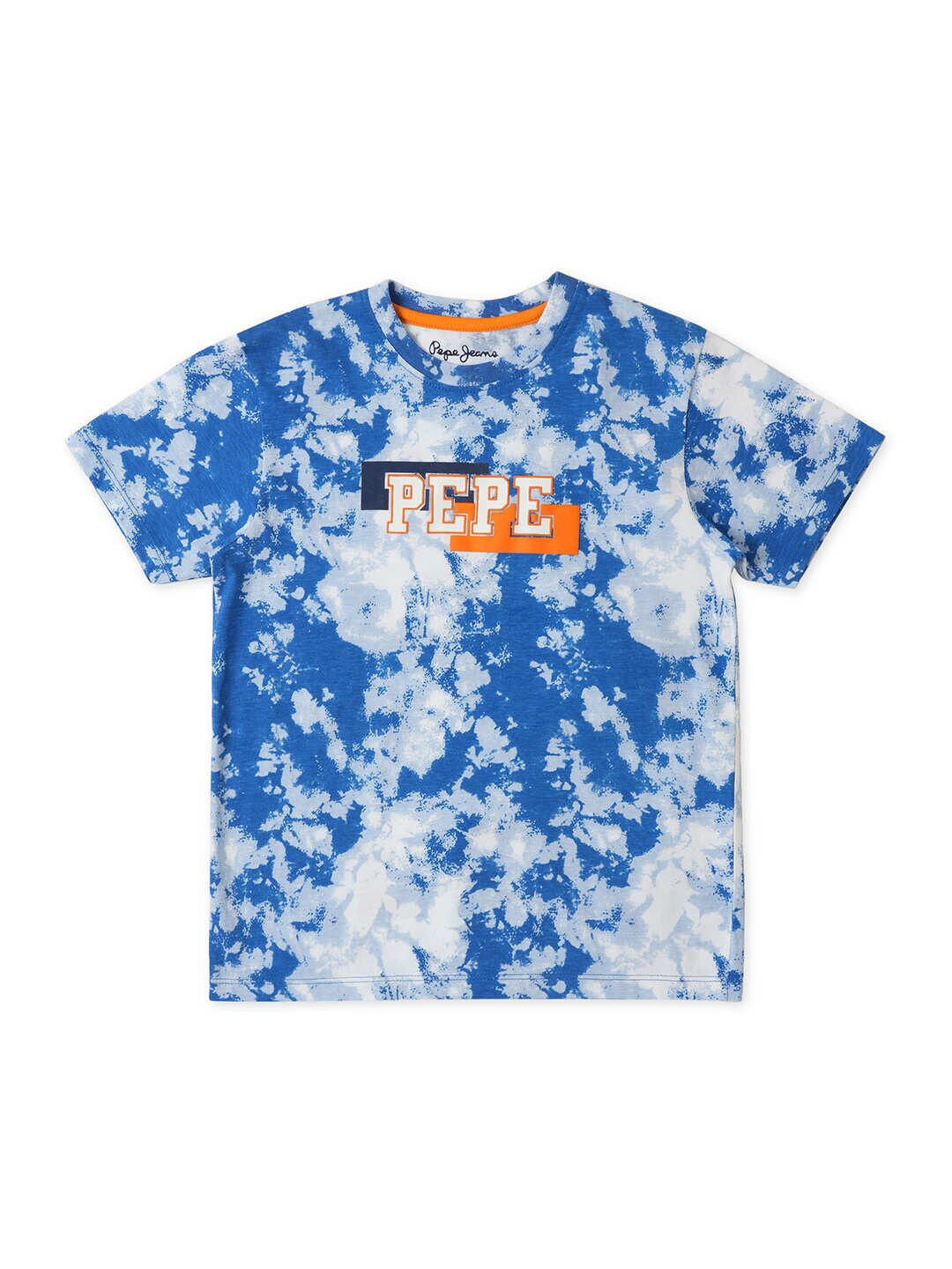 

Pepe Jeans Boys Tie and Dye Cotton T-shirt, Blue