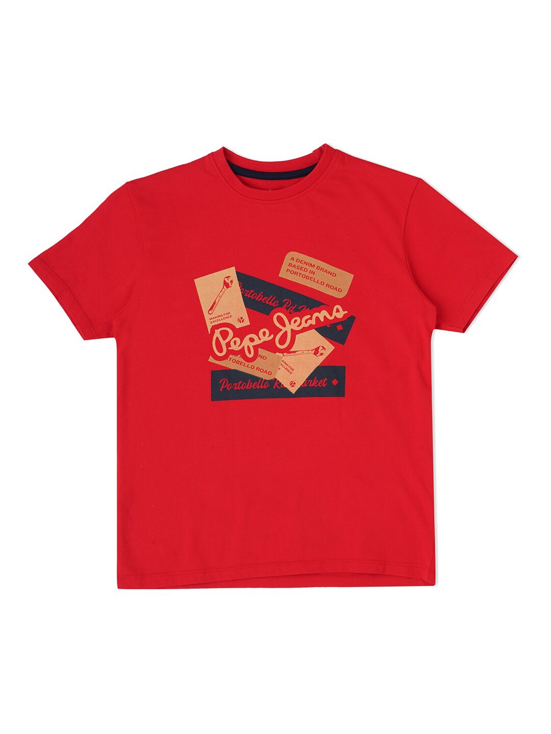 

Pepe Jeans Boys Typography Printed Cotton T-shirt, Red