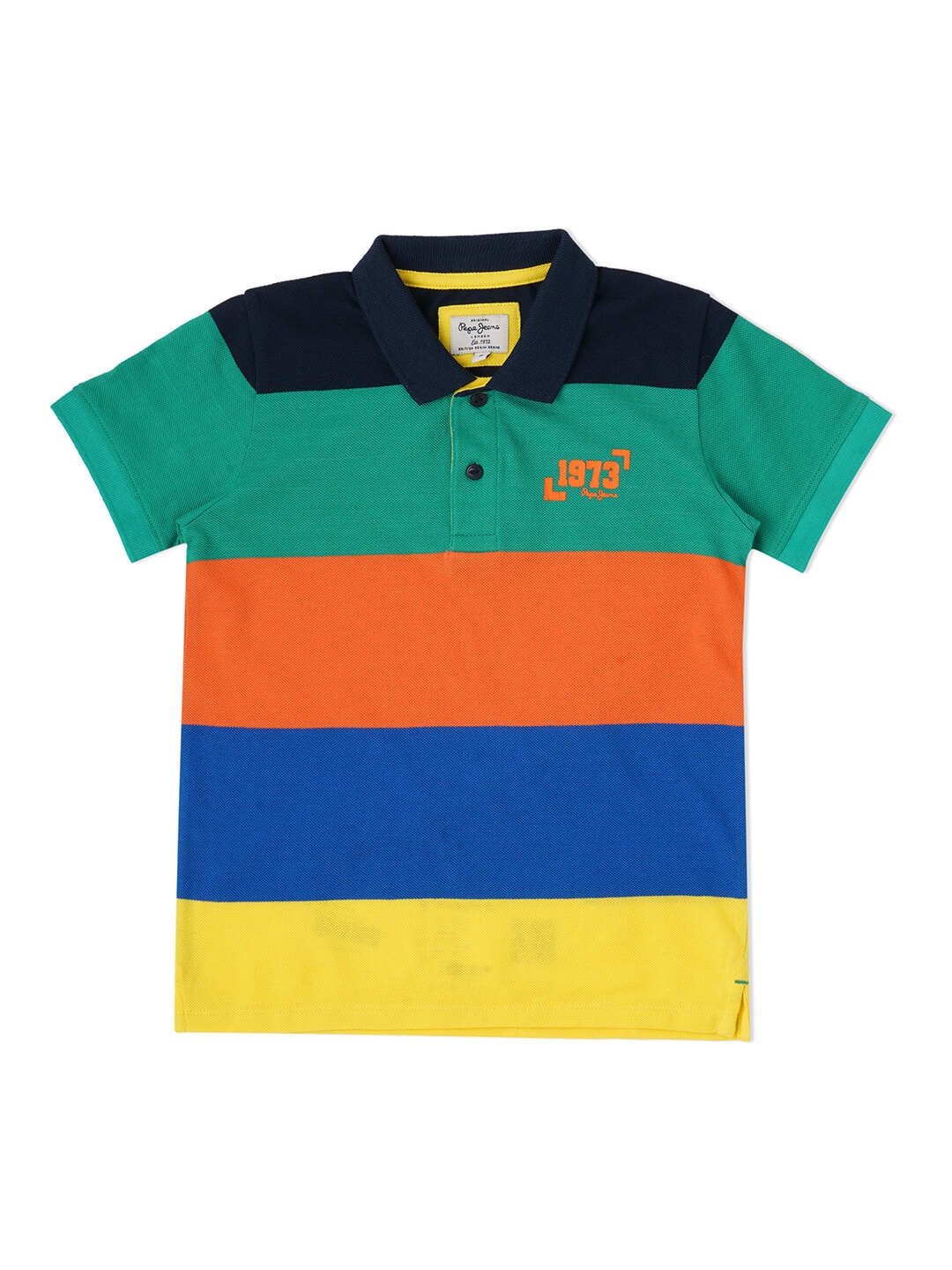 

Pepe Jeans Boys Colourblocked Polo Collar Cotton T-shirt, Green