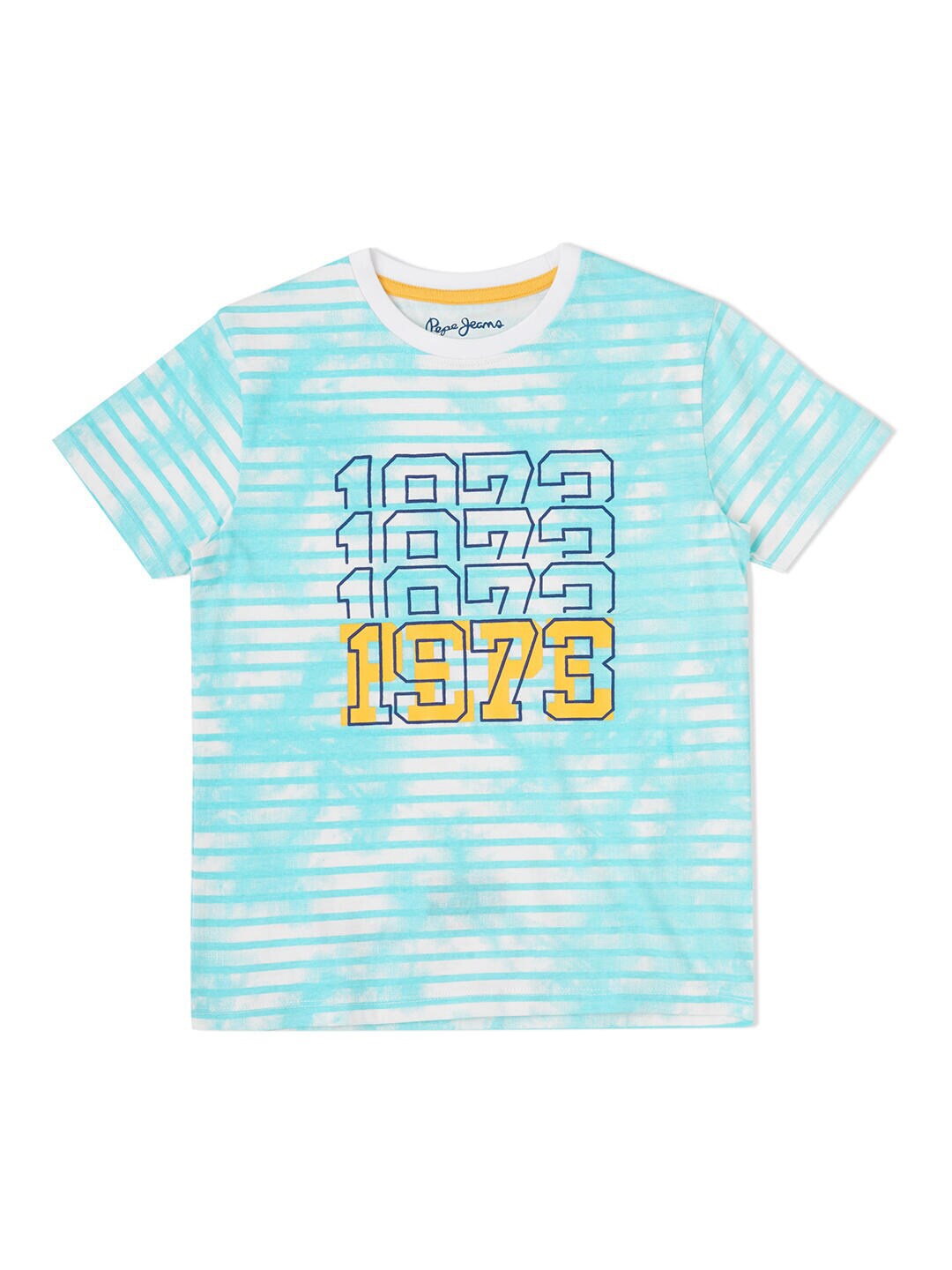 

Pepe Jeans Boys Typography Printed Cotton T-shirt, Turquoise blue