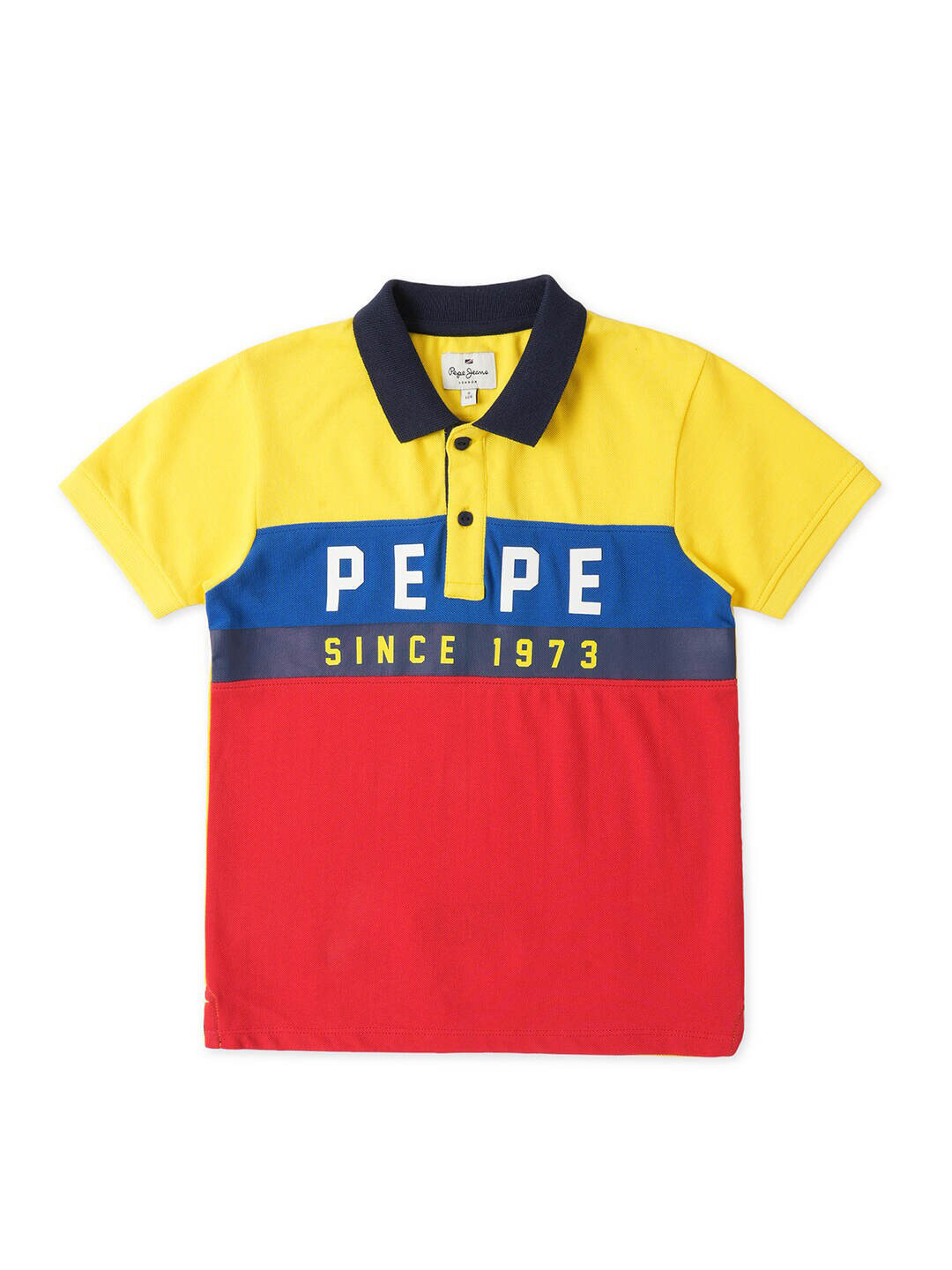 

Pepe Jeans Boys Colourblocked Polo Collar Cotton T-shirt, Yellow