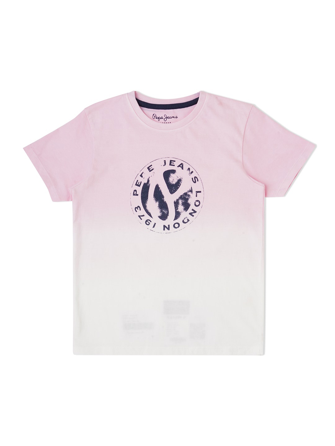 

Pepe Jeans Boys Typography Printed Ombre Cotton T-shirt, Pink