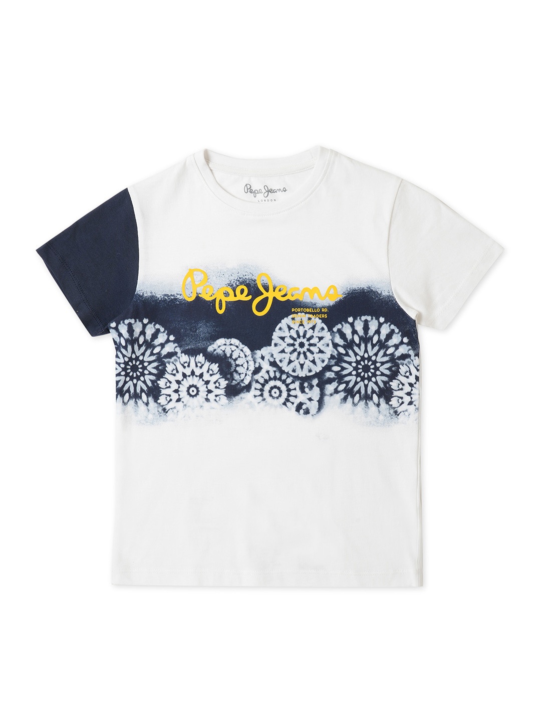 

Pepe Jeans Round Neck Graphic Printed Cotton T-shirt, White
