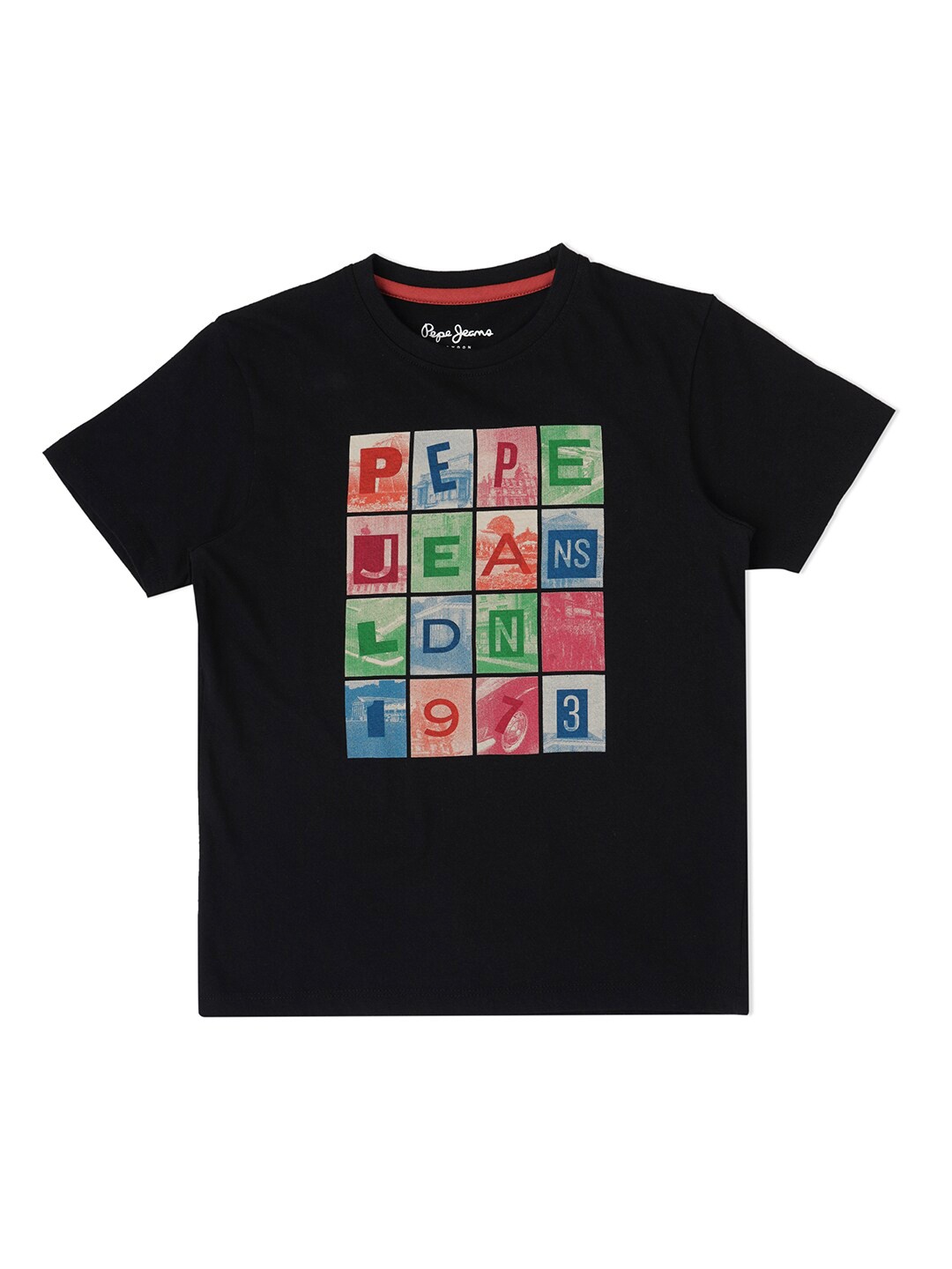 

Pepe Jeans Boys Typography Printed Cotton T-shirt, Black