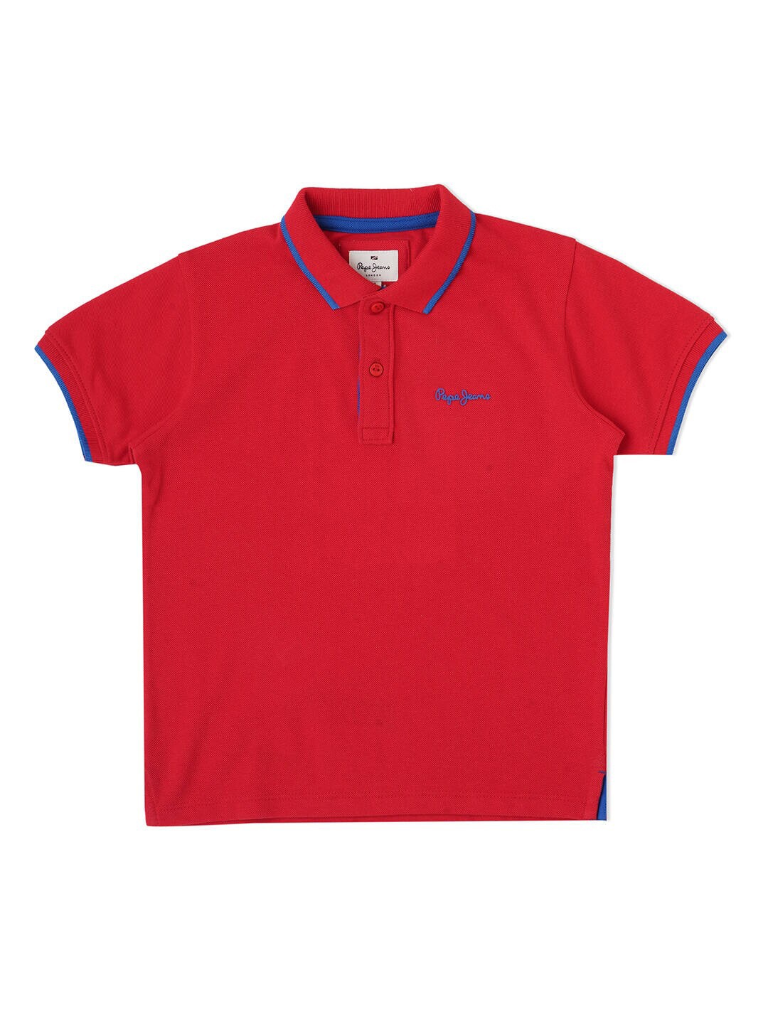 

Pepe Jeans Boys Polo Collar Cotton T-shirt, Red