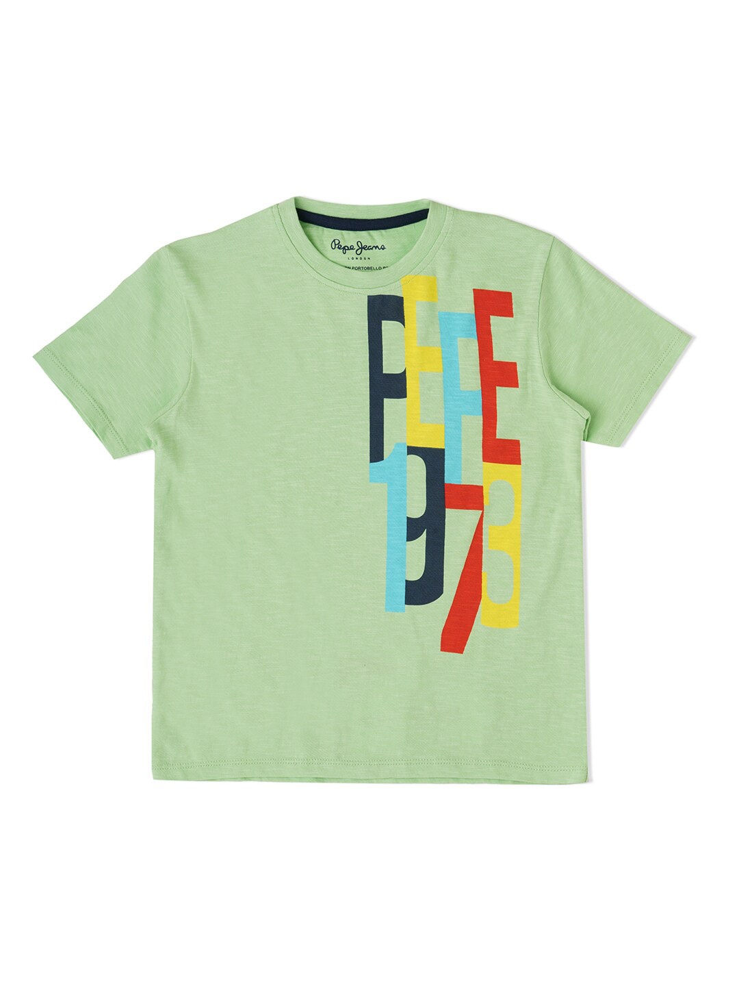

Pepe Jeans Boys Round Neck Typography Printed Cotton T-shirt, Green