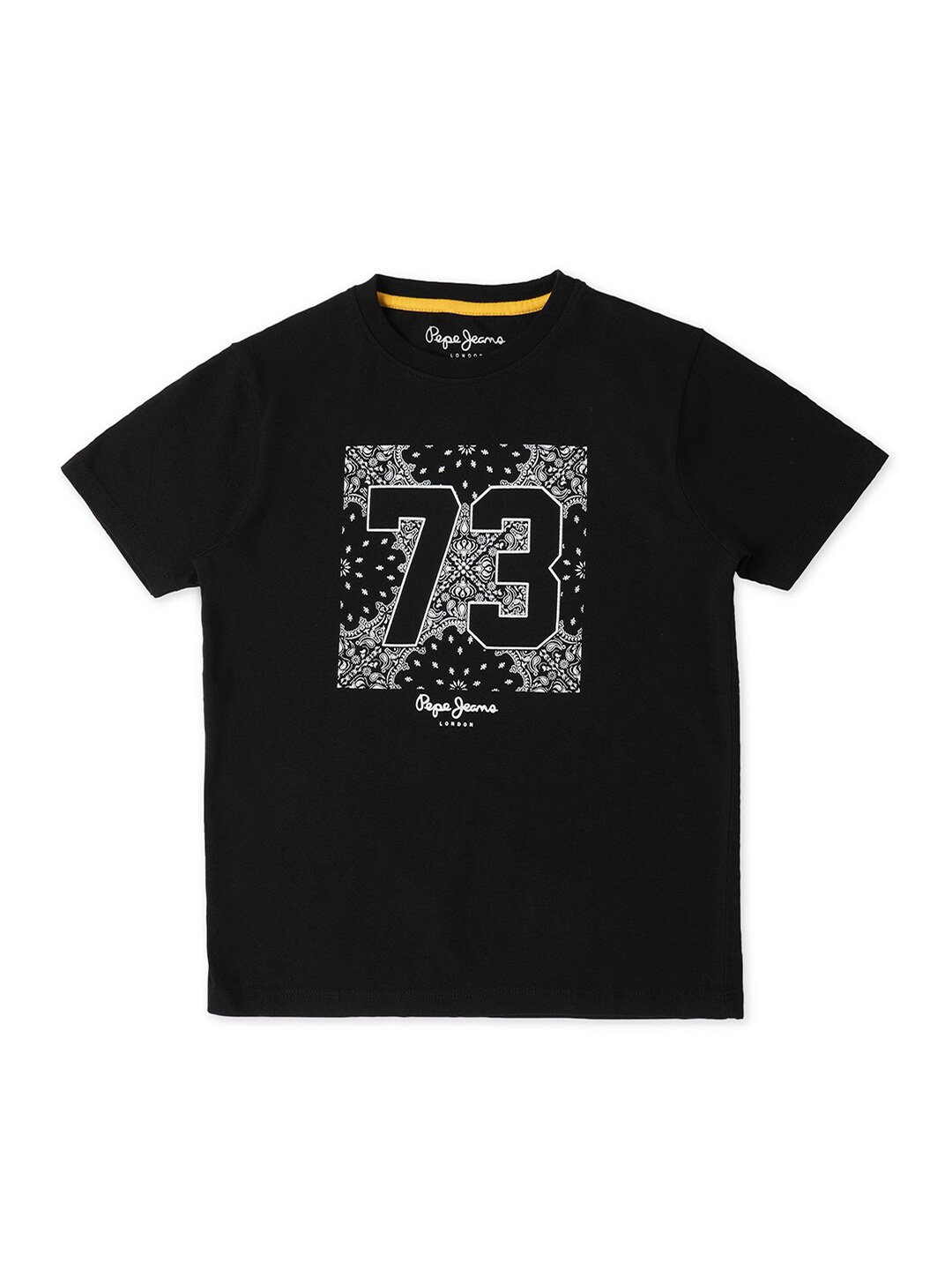 

Pepe Jeans Boys Black Typography Printed Applique T-shirt
