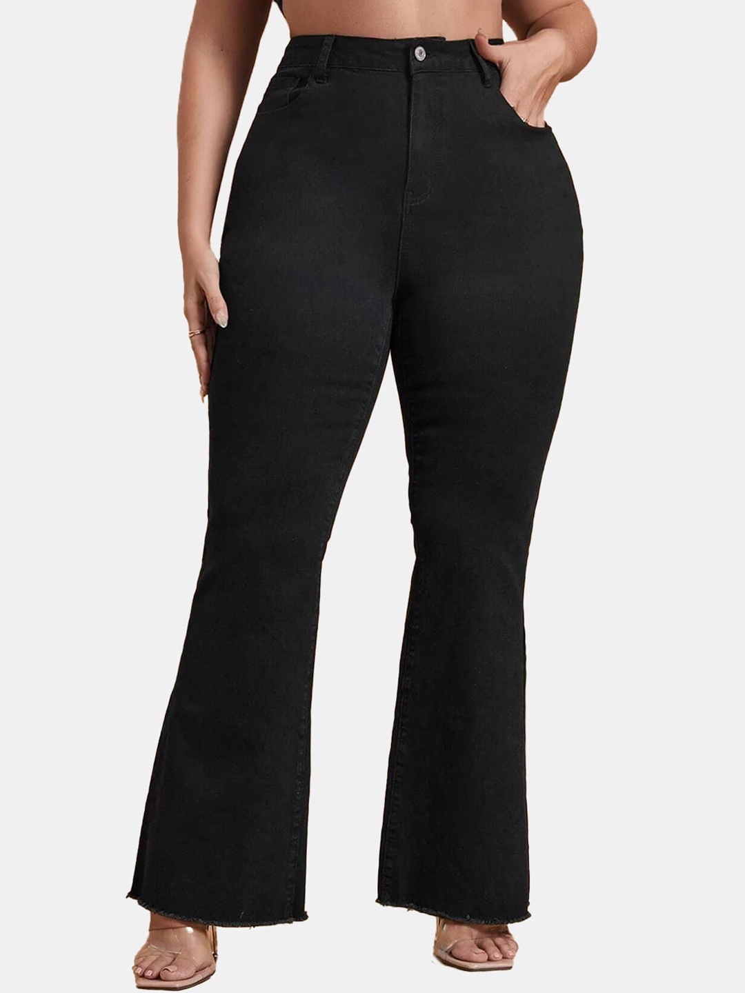 

Kotty Women Jean Bootcut High-Rise Stretchable Jeans, Black