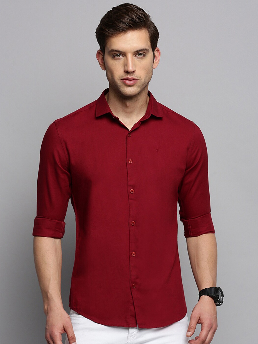 

SHOWOFF Classic Casual Cotton Shirt, Maroon