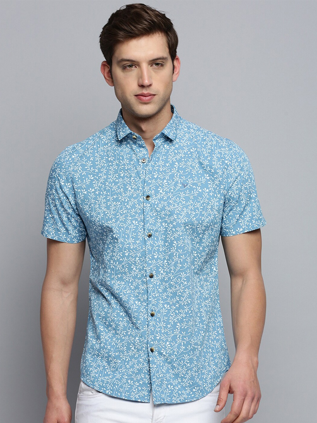 

SHOWOFF Floral Printed Cotton Casual Shirt, Blue