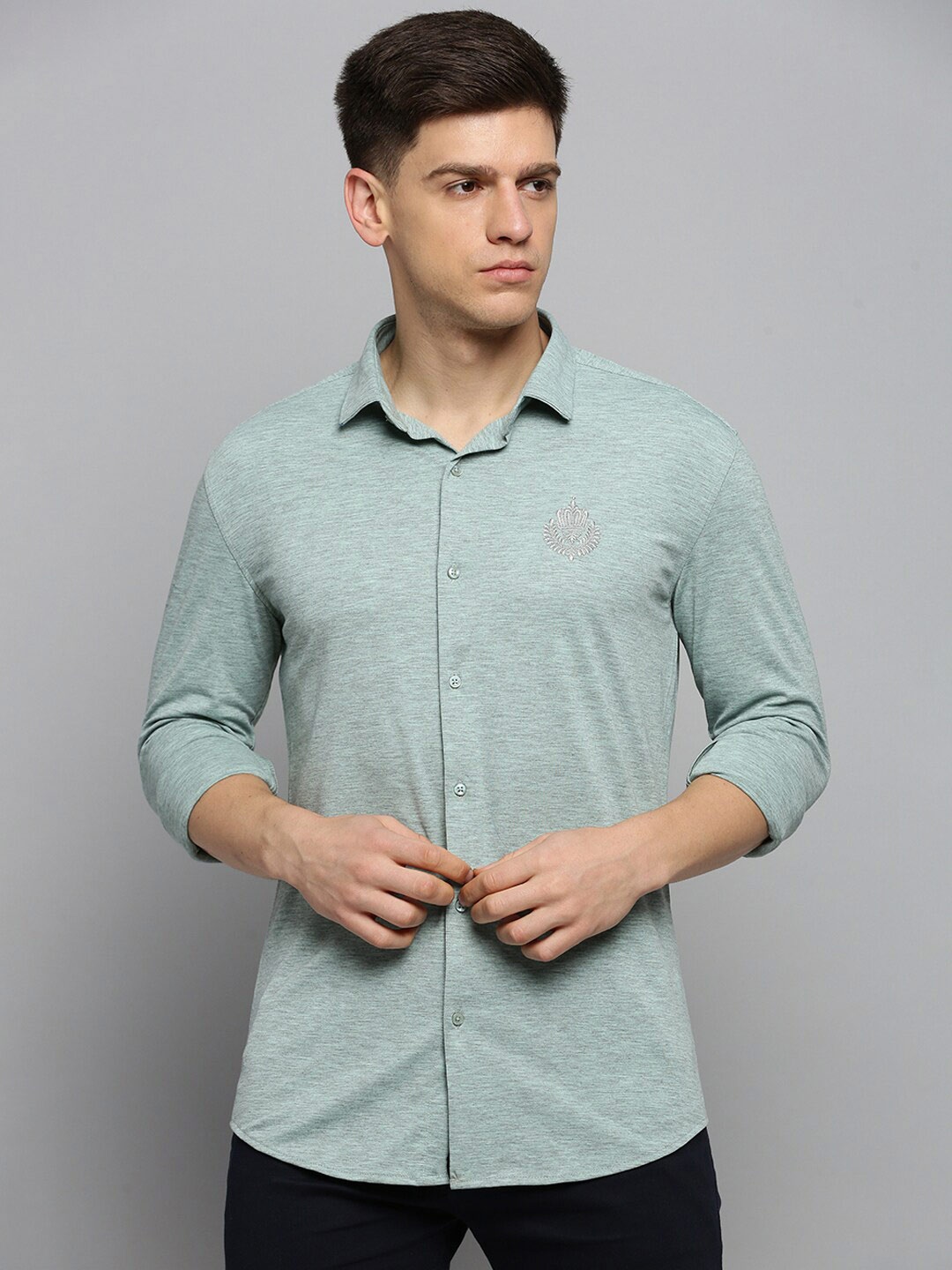 

SHOWOFF Men Classic Casual Cotton Shirt, Sea green