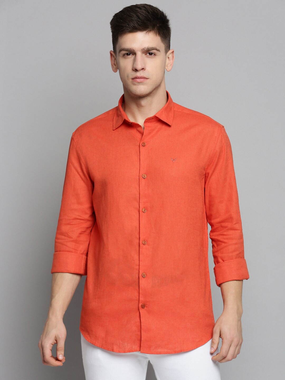 

SHOWOFF Linen Casual Shirt, Orange