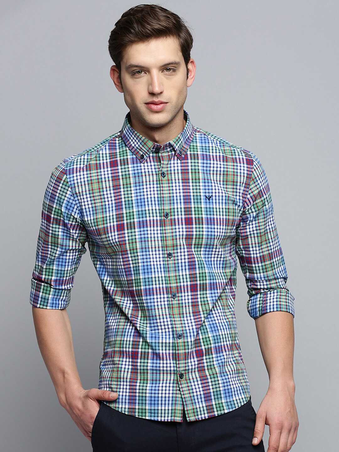 

SHOWOFF Tartan Checks Cotton Casual Shirt, Blue