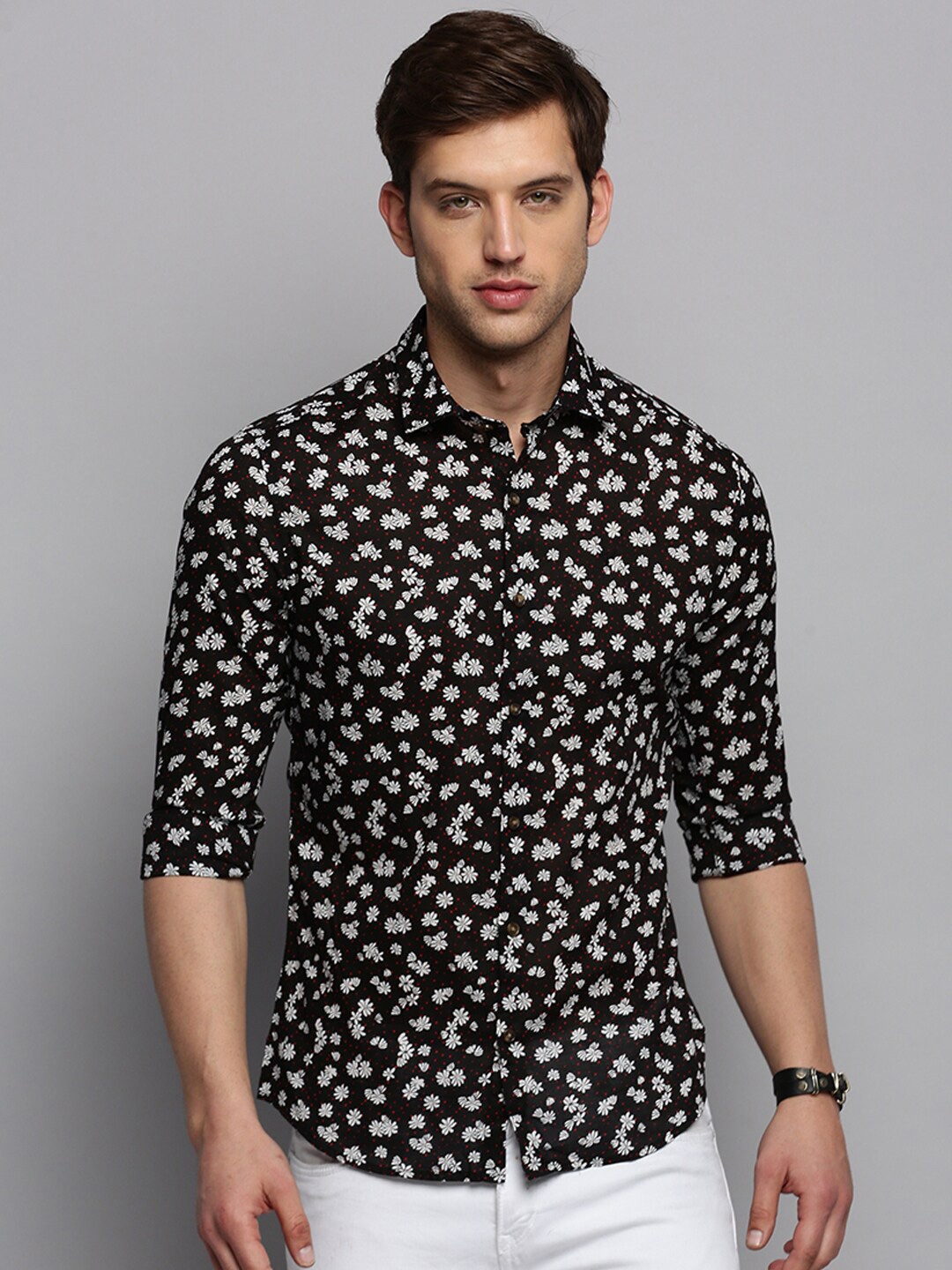 

SHOWOFF Floral Printed Casual Shirt, Black