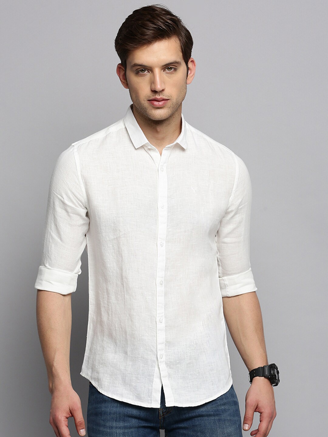 

SHOWOFF Men Classic Casual Linen Shirt, White