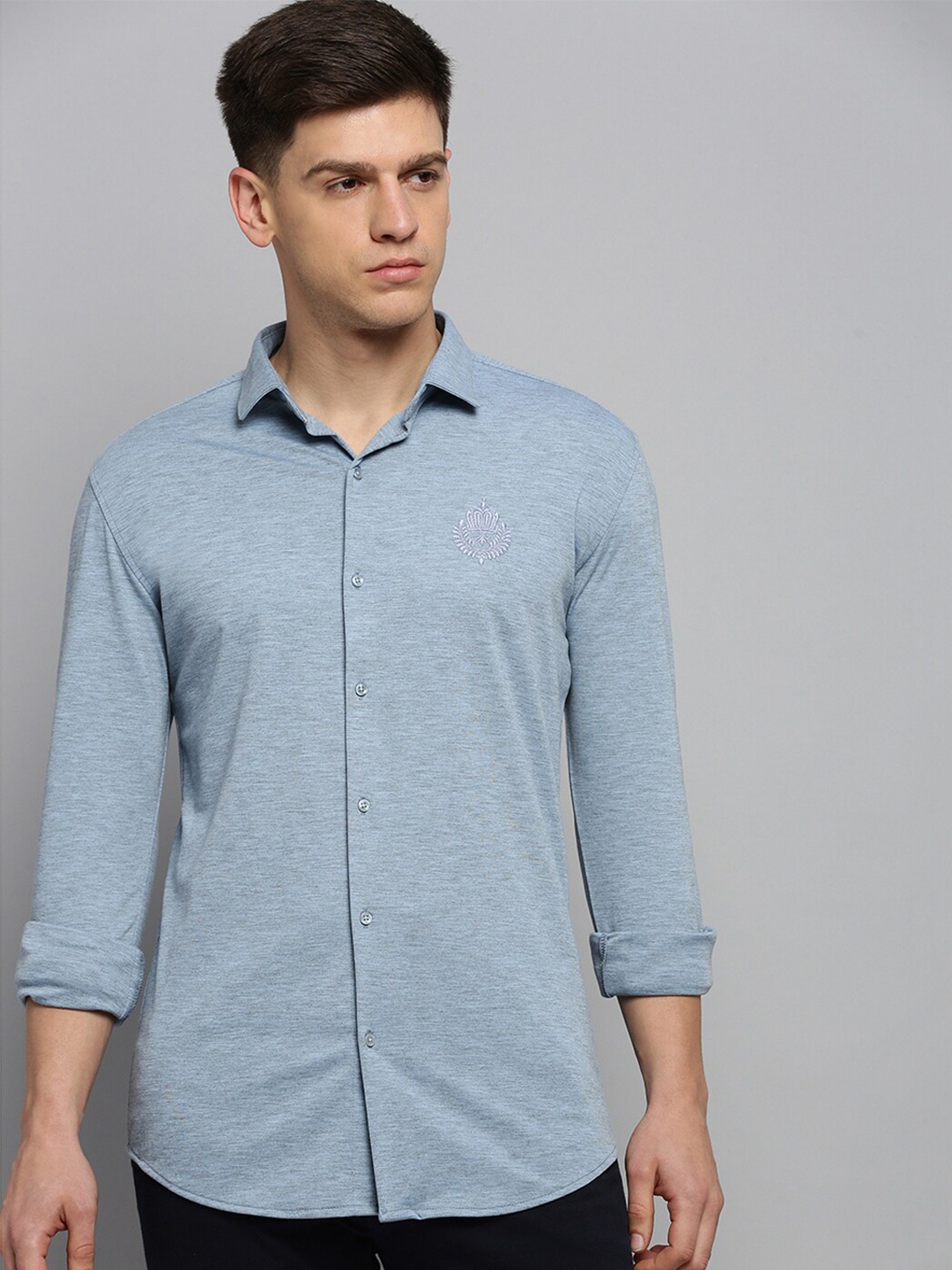 

SHOWOFF Spread Collar Classic Cotton Casual Shirt, Blue