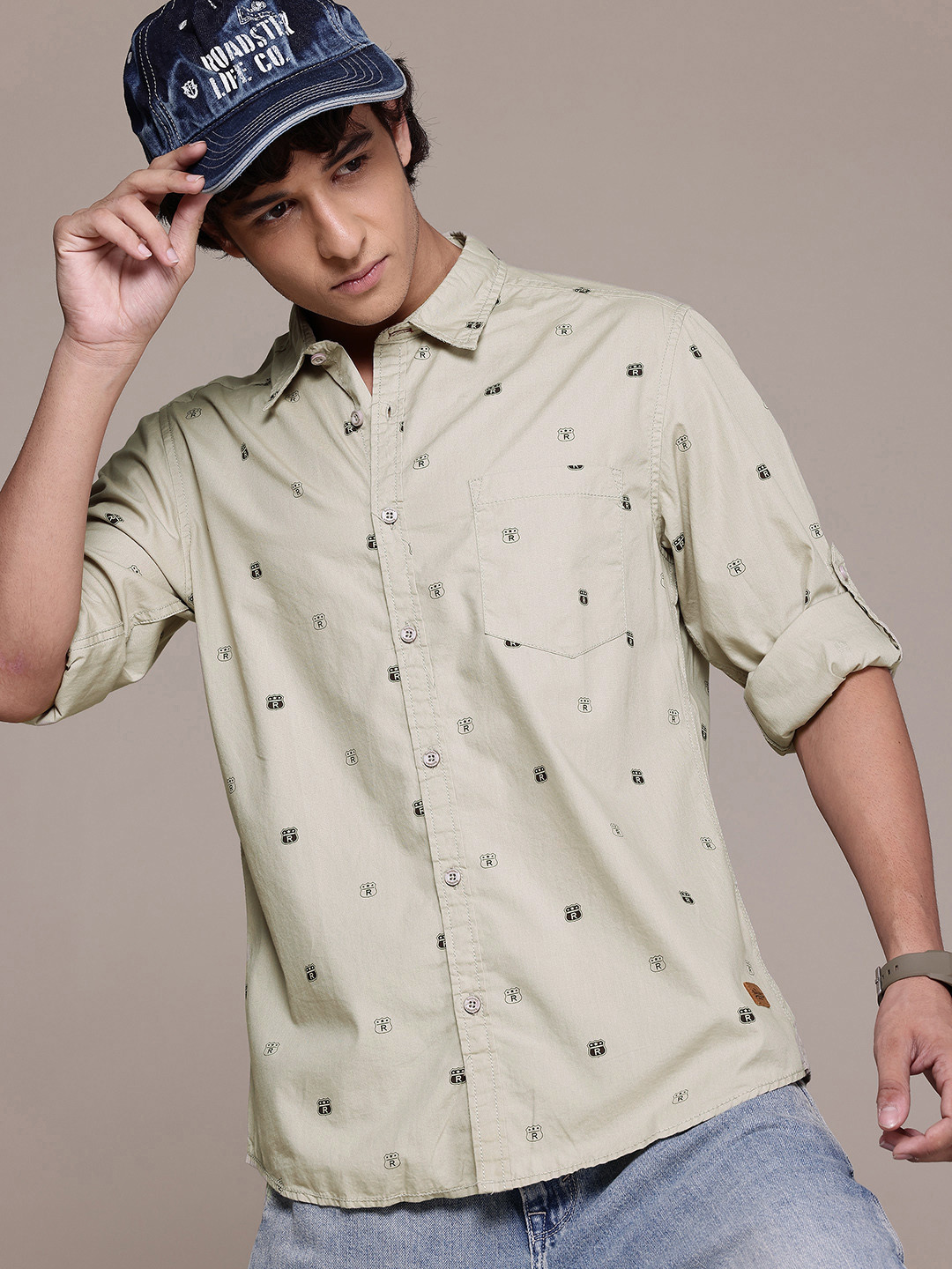 

The Roadster Lifestyle Co. Conversational Printed Casual Shirt, Green