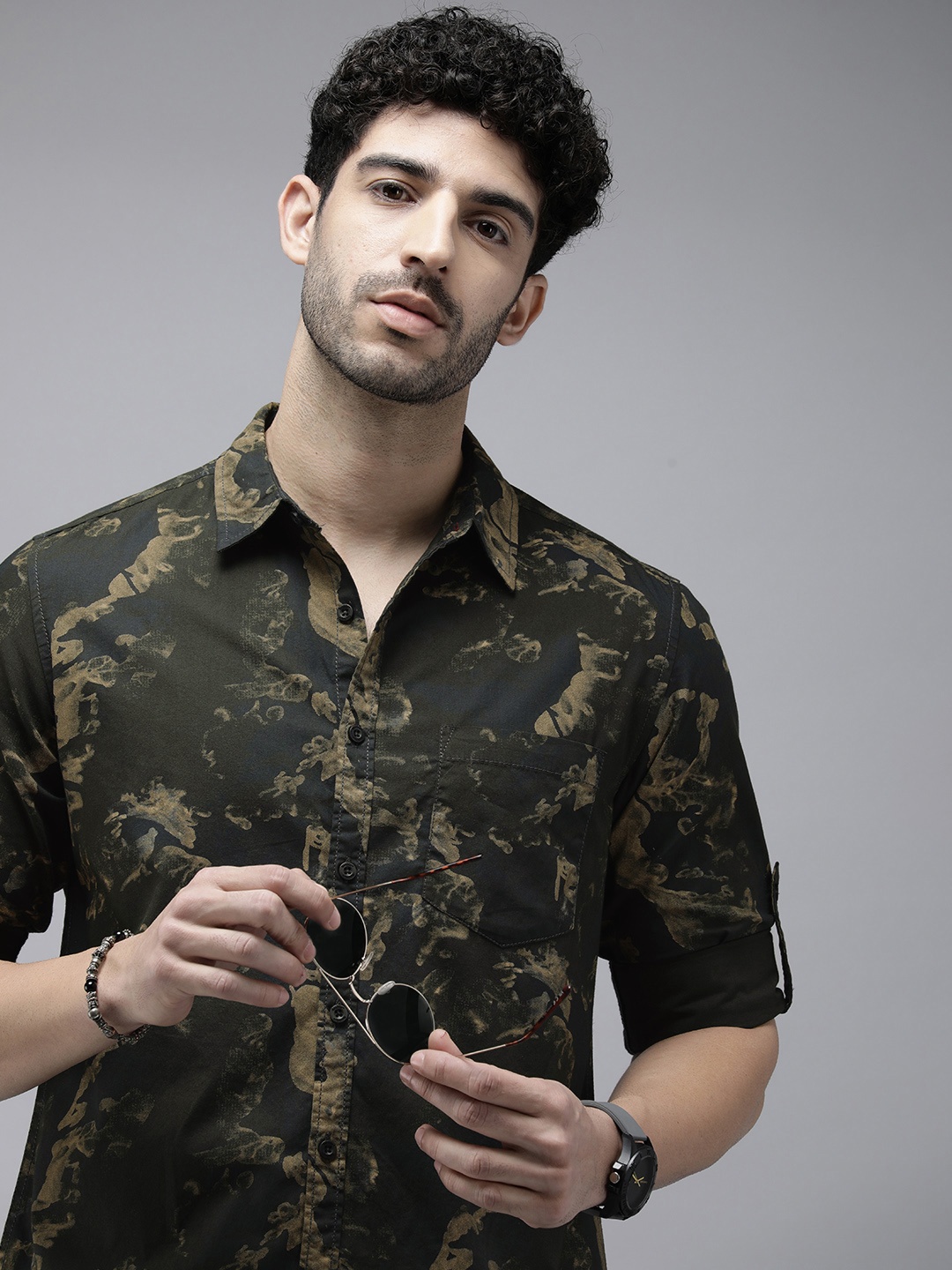 

The Roadster Life Co. Pure Cotton Casual Shirt, Olive