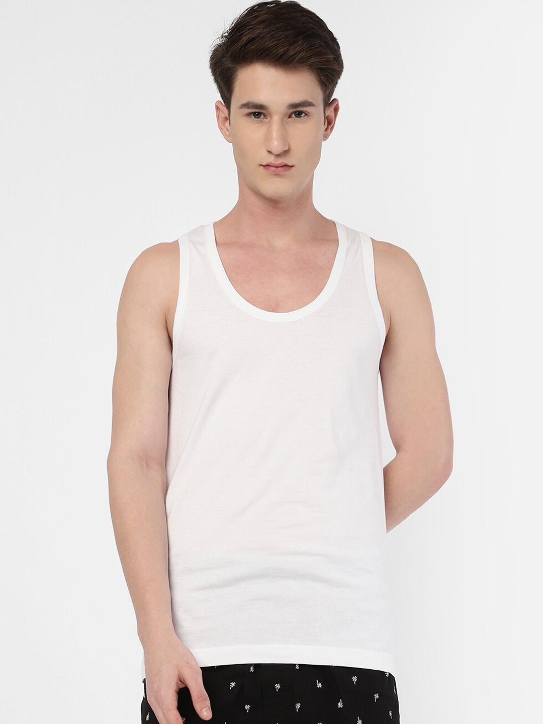 

R&B Cotton Innerwear Basic Vests, White