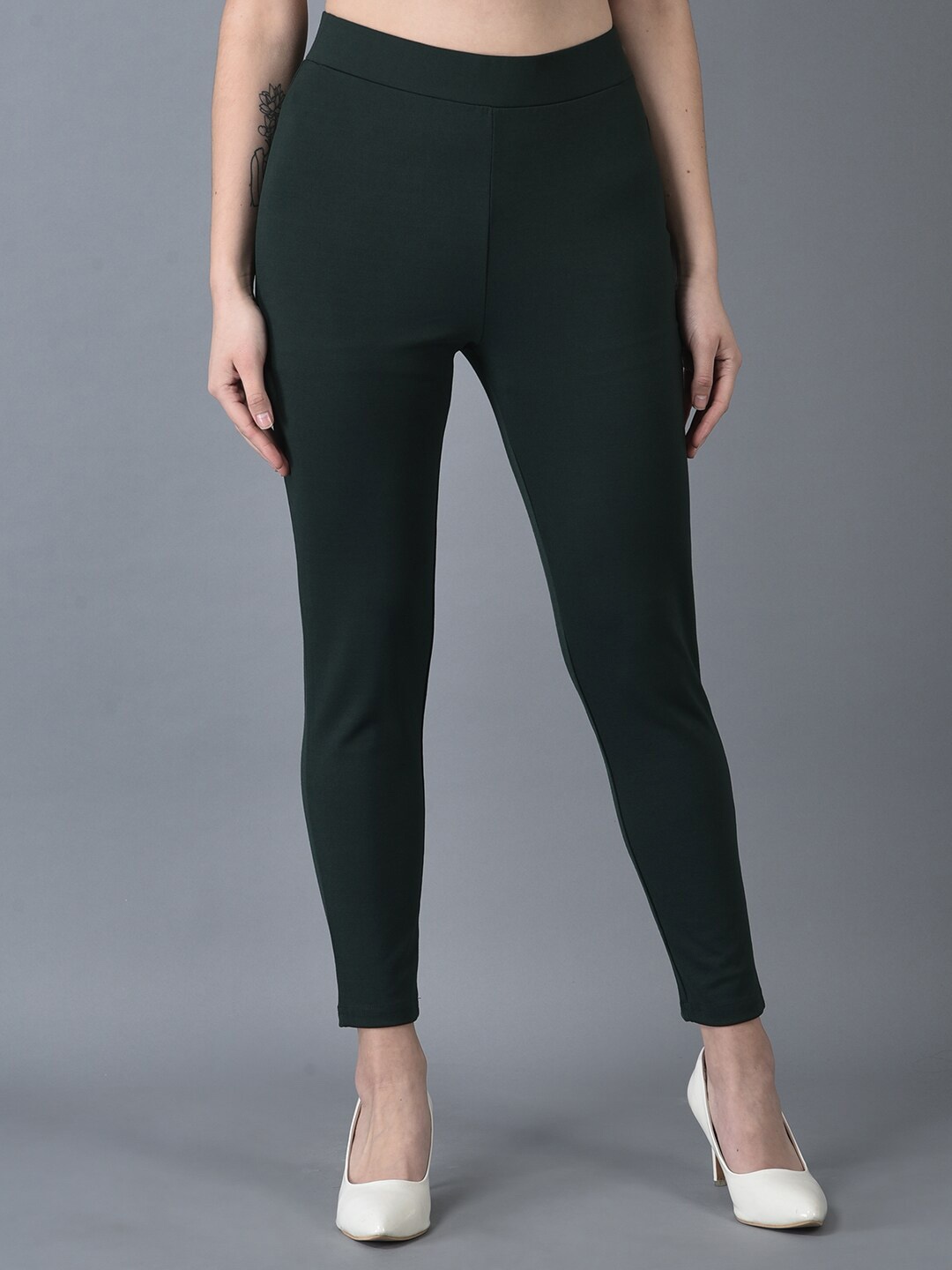 

CANOE Women Slip-On Regular Fit Jeggings, Green