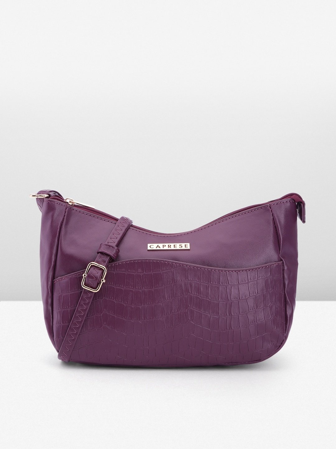 

Caprese Textured Sling Bag, Purple