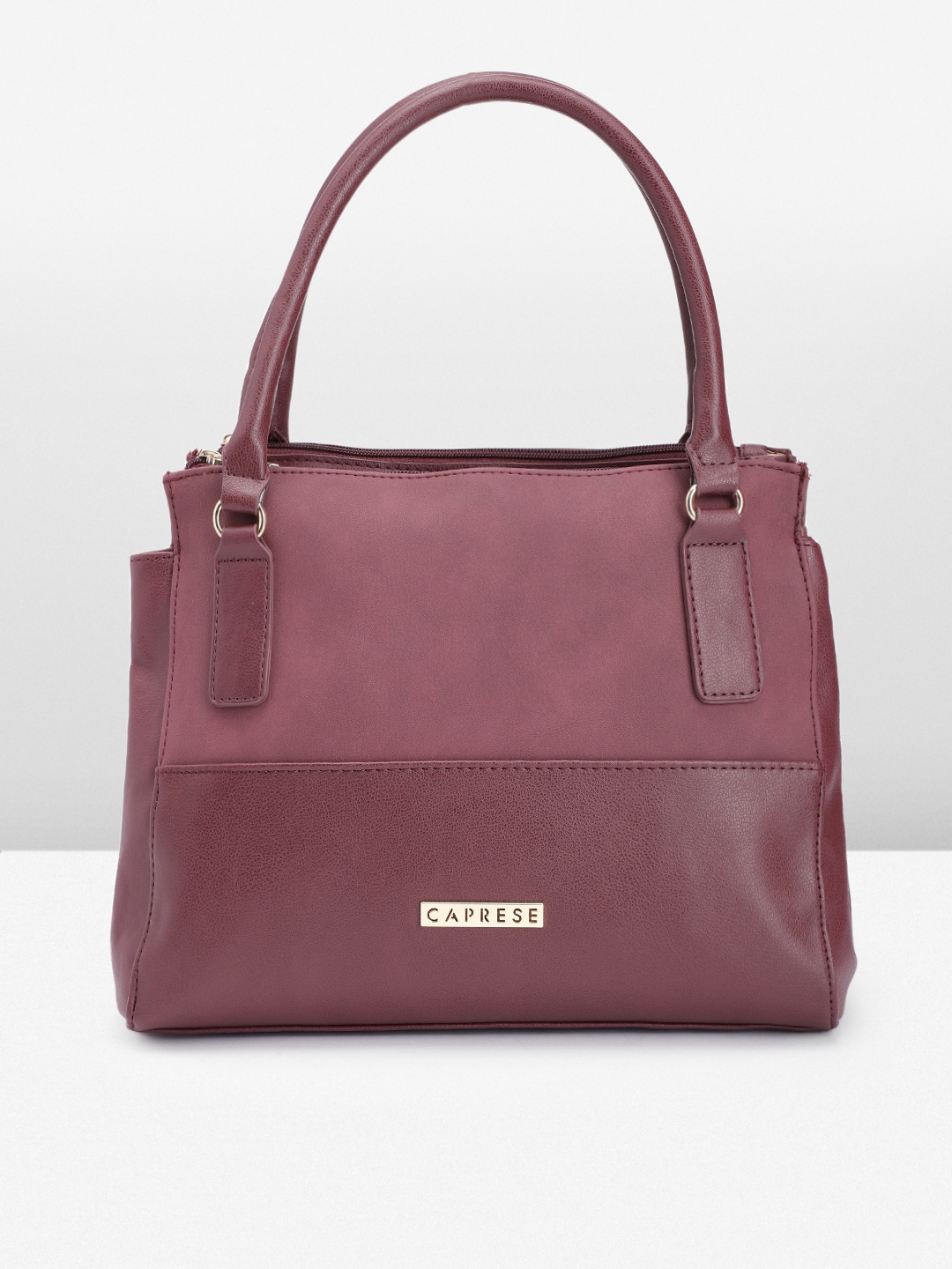 

Caprese Solid Structured Handheld Bag, Burgundy