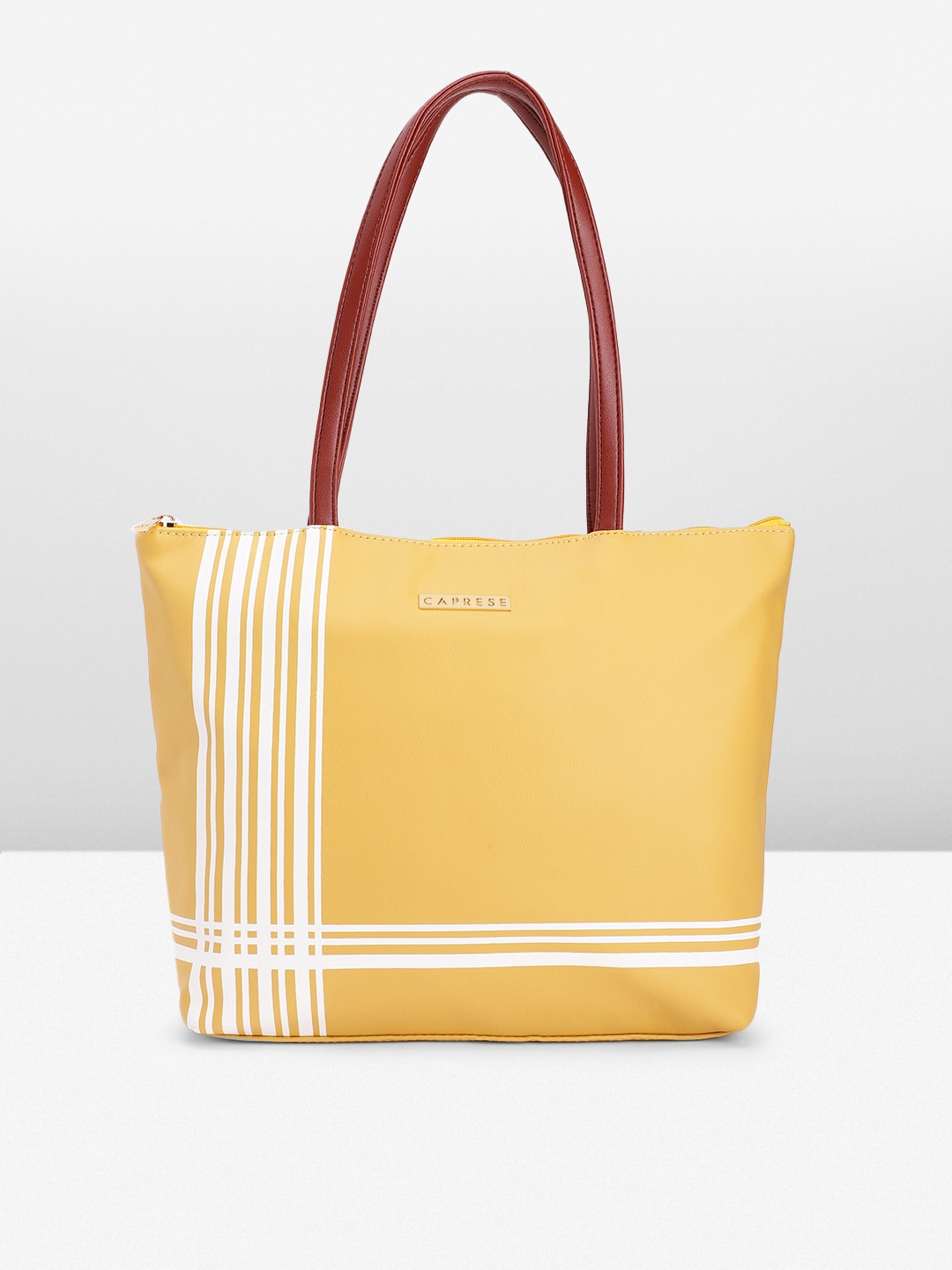 

Caprese Women Striped Shoulder Bag, Yellow