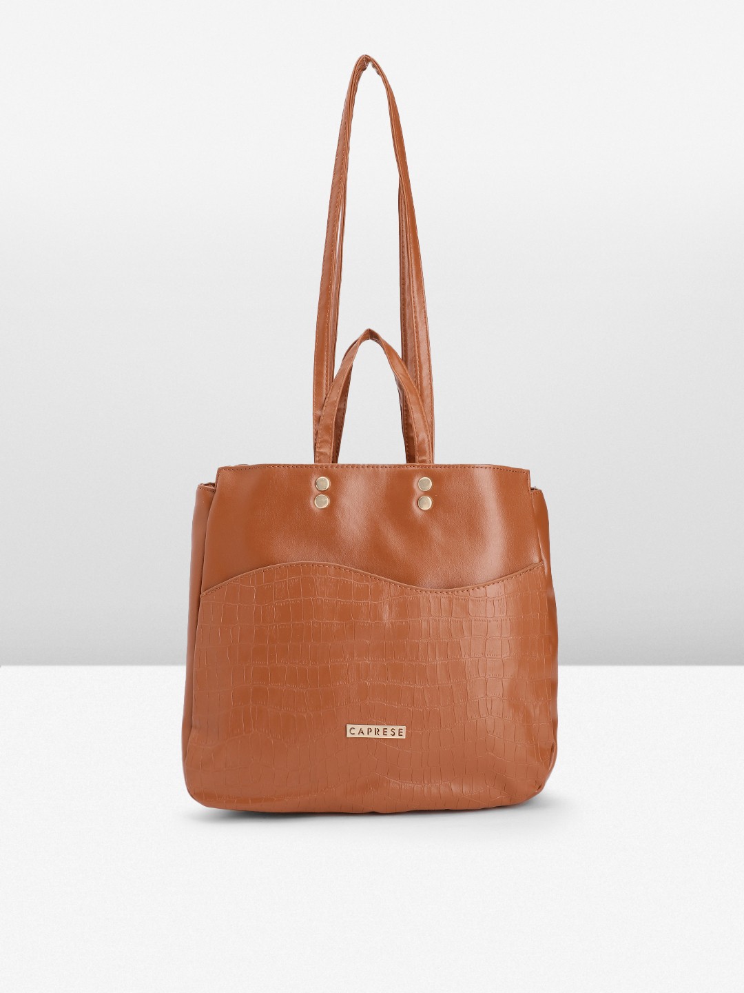 

Caprese Animal Textured Structured Shoulder Bag, Brown