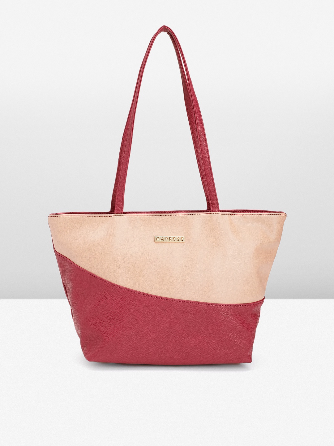 

Caprese Colourblocked Structured Shoulder Bag, Maroon