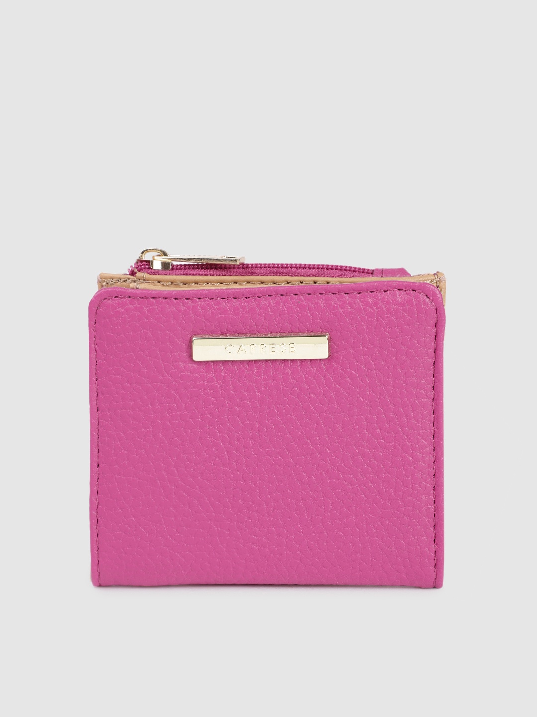 

Caprese Women Animal Textured Two Fold Wallet, Magenta