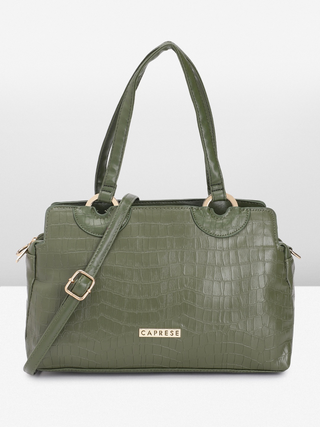 

Caprese Textured Handheld Bag, Green