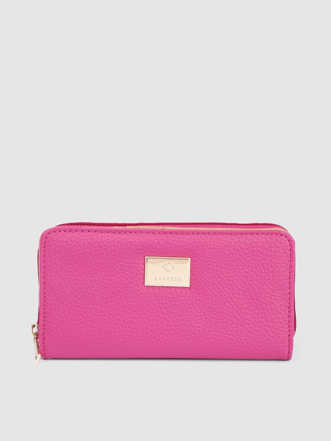 

Caprese Women Animal Textured Two Fold Wallet, Magenta