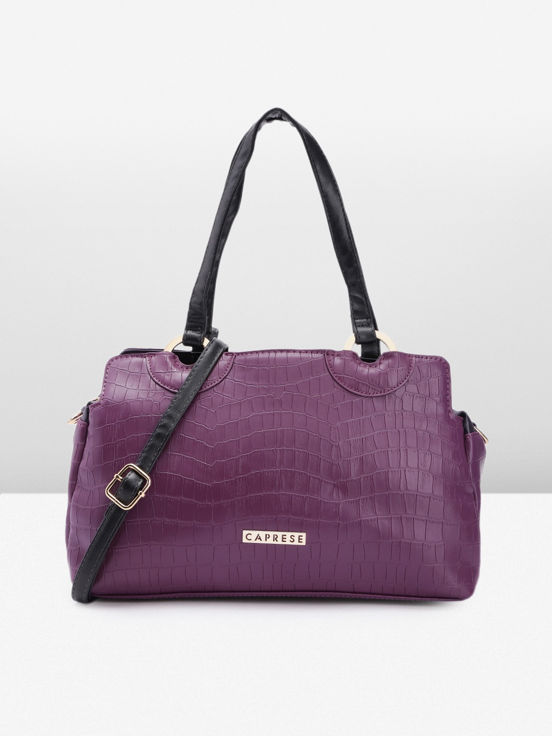 

Caprese Textured Handheld Bag, Purple