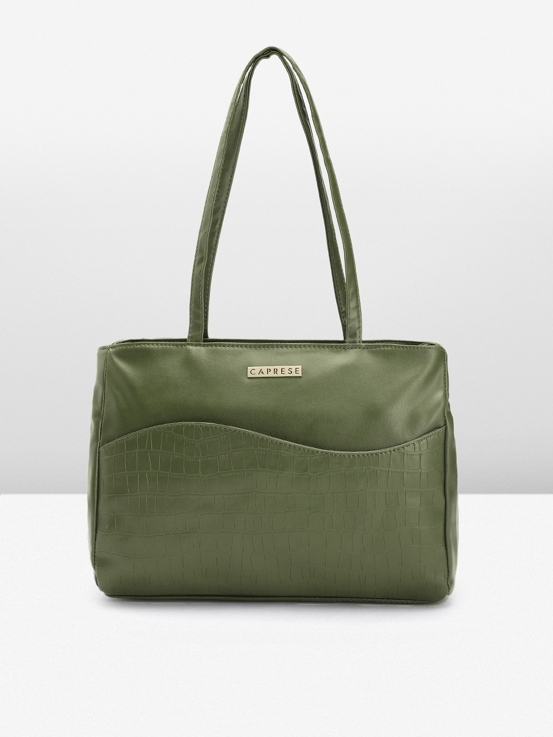 

Caprese Textured Shoulder Bag, Olive