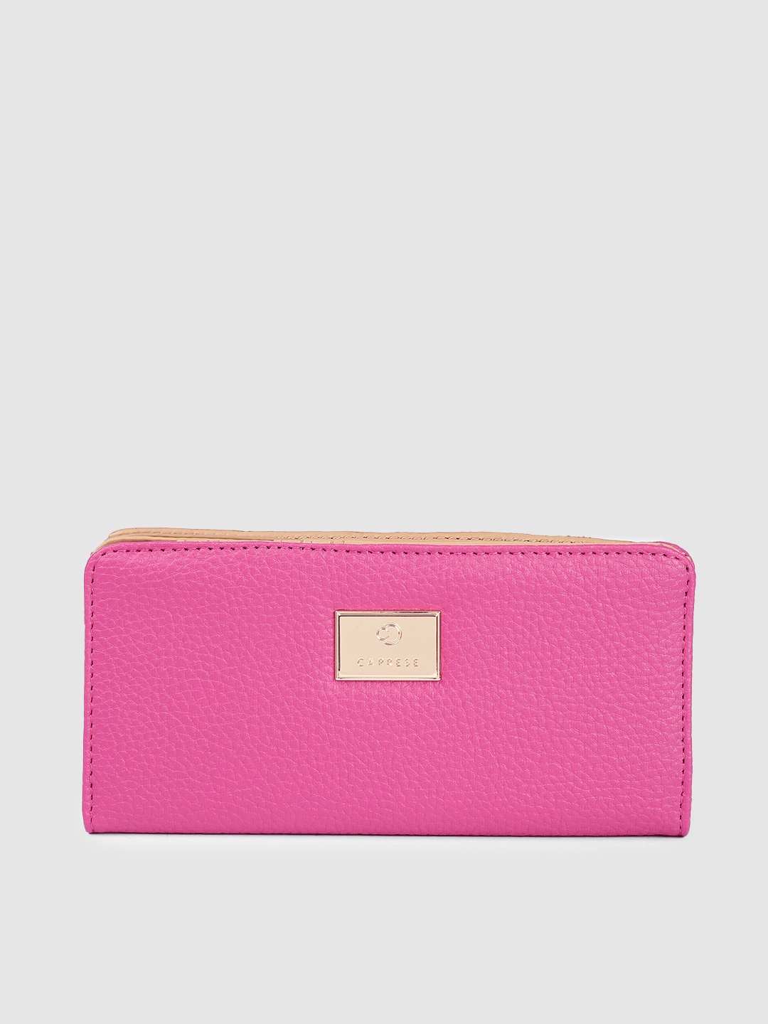 

Caprese Women Animal Textured Two Fold Wallet, Magenta
