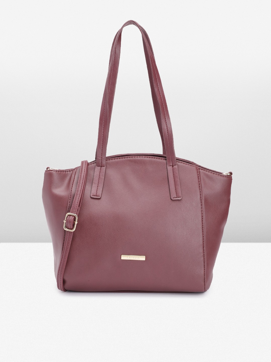 

Caprese Solid Structured Shoulder Bag, Burgundy