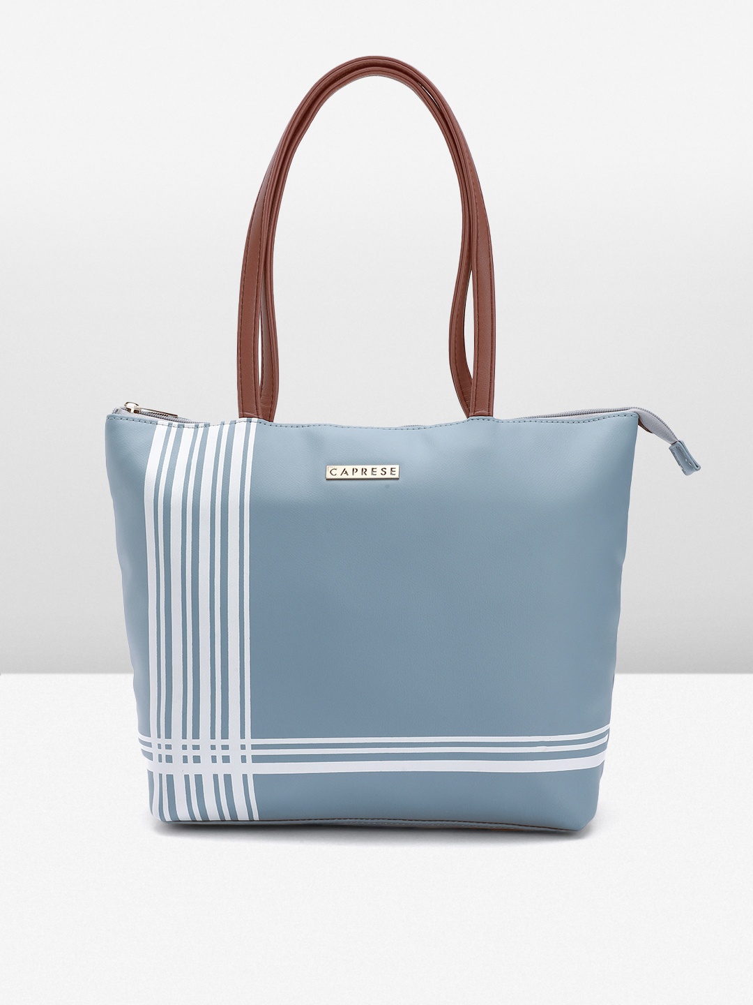 

Caprese Striped Structured Shoulder Bag, Blue